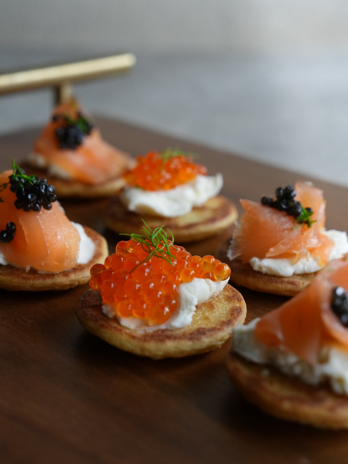 Premium Smoked Salmon Caviar Blinis