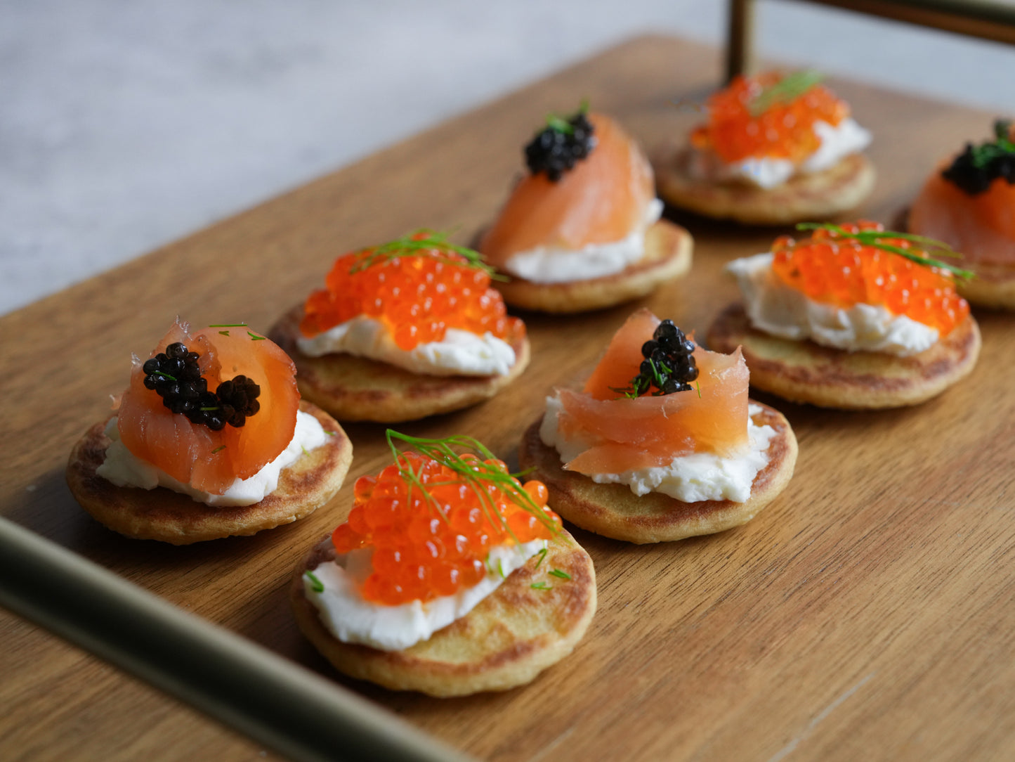 Premium Smoked Salmon Caviar Blinis