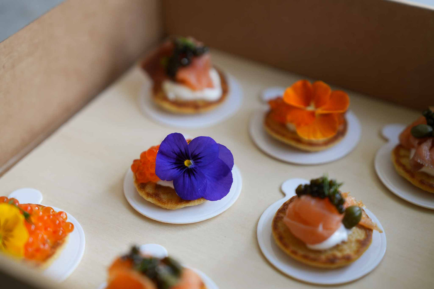 Premium Smoked Salmon Caviar Blinis