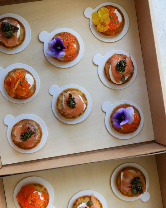 Premium Smoked Salmon Caviar Blinis