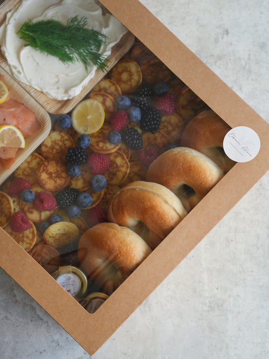 Smoked Salmon Blinis and Bagel Platter